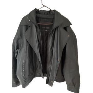 serge platini Heavy leather jacket Men’s Size Xxl Color Black